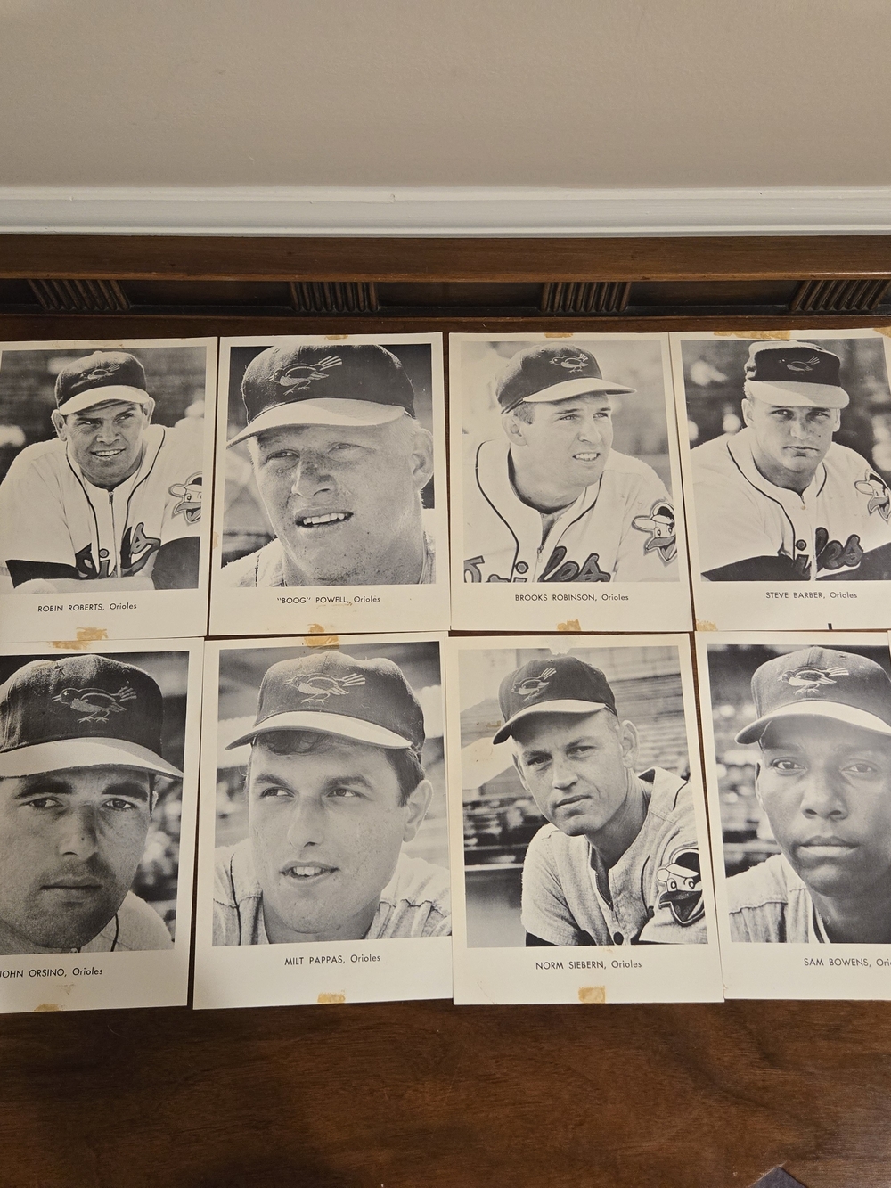 MLB Black and White Orioles Portrait Prints Set Early 60s Brooks Boog Aparicio